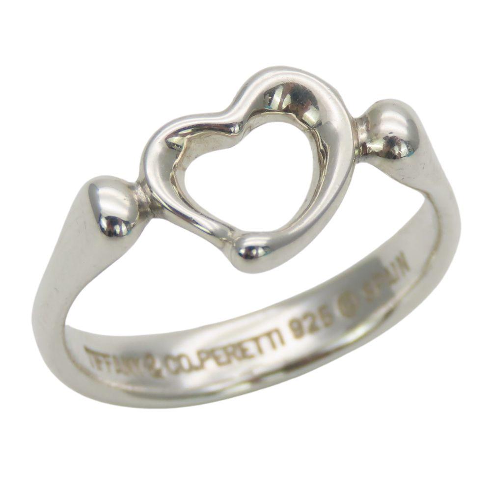 Used TIFFANY&Co. Ring Open heart EU#50.5 Silver925 2.5g Silver Accessory