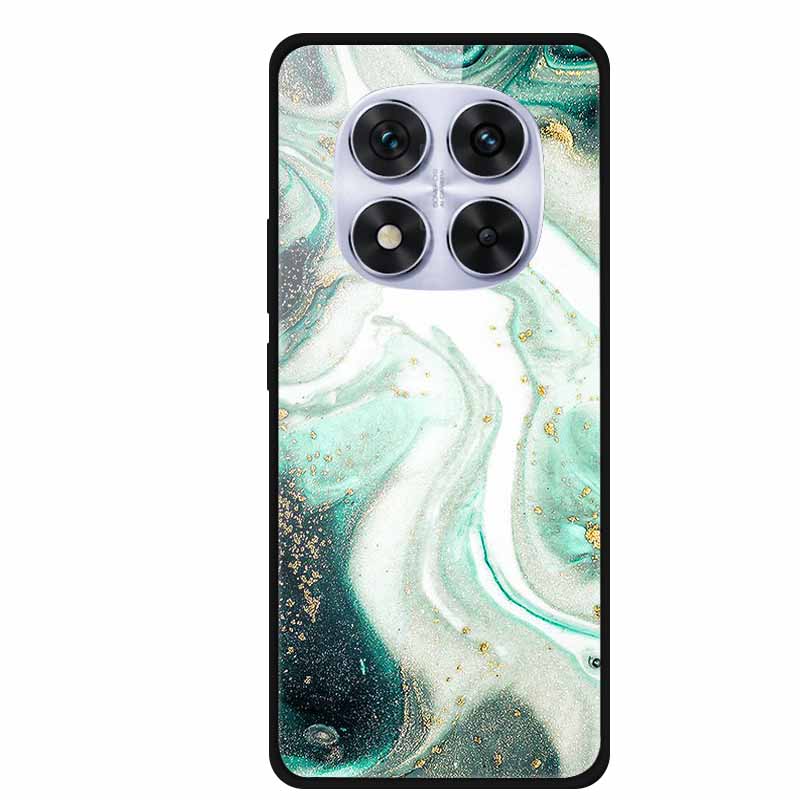 Tempered Glass Case For Xiaomi Redmi Note 14 Pro 5G Back Cover PC Hard Shockproof Cases Beer Marble Texture Cool Fashion Funda