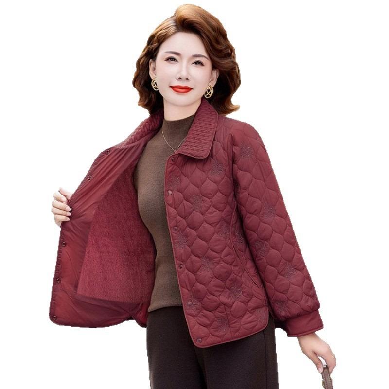 New Autumn and Winter Light and Thin Cotton-padded Jacket, Velvet Cotton-padded Jacket To Keep Warm, Winter Short Medium and Old Cotton-padded Jacket