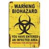 Warning Biohazard Entering an Infected Area Rustic Yellow SignAluminum