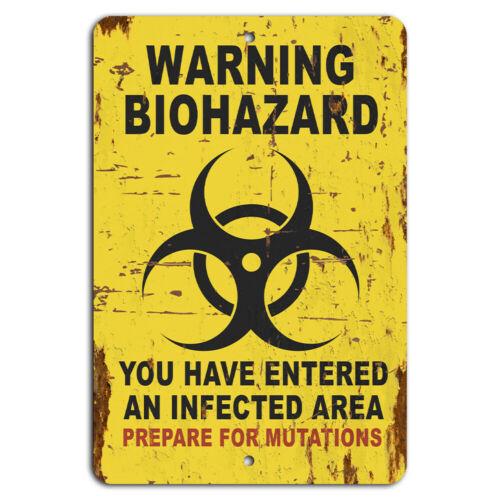 Warning Biohazard Entering an Infected Area Rustic Yellow SignAluminum 20x30cm(7.8x11.8inch)