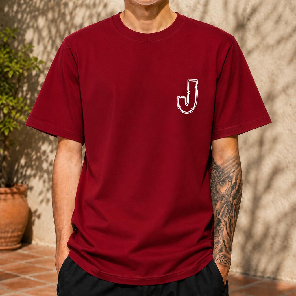 2026 New Cotton Tshirt Vintage Distressed Initial J Pocket Small Logo Print Casual Short Sleeve