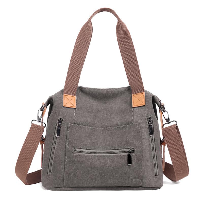 

Жіноча сумка, велика місткість, полотняна сумка через плече, сумка-тоут сірий