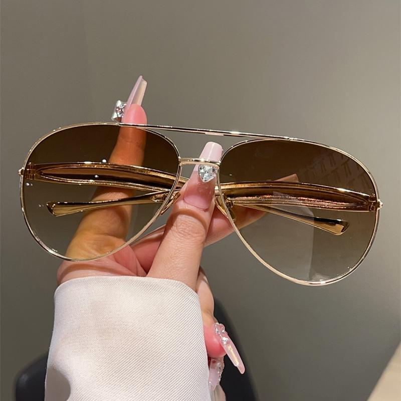 Vintage Pilot Sunglasses Men Fashion Oversized Outdoor Shades New Women Trendy Luxury Brand Design Anti-UV Sun Glasses