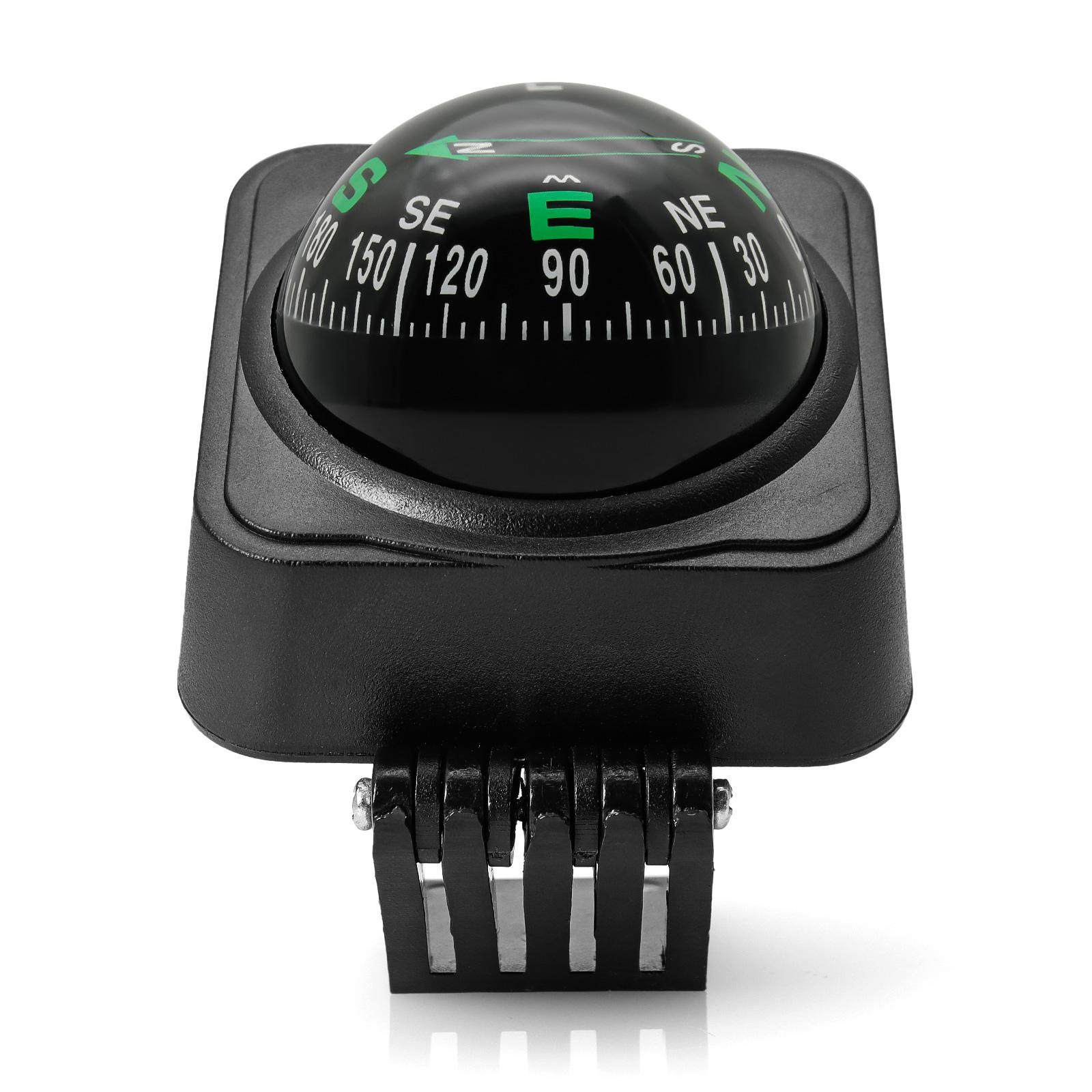 

360° Магнитный компас для автомобиля, лодки, грузовика, автомобильный морской компас, шаровой навигационный компас, позиционирование приборной панели с присоской чёрный