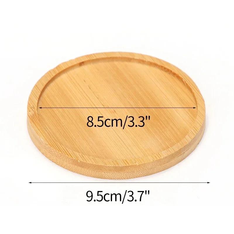 Multi Bamboo Tray Wood Saucer Flower Pot Tray Cup Pad Coaster Plate Kitchen Decorative Plate Creative Coaster Coffee Cup Mat