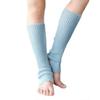 1 Pair Women Girls Ballet Dance Stirrup Leg Warmers Ribbed Knitted Solid Color Toeless Latin Knee High Socks Yoga Sports Warm Cover Sleeves  Sky Blue
