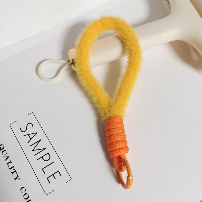 Colorful Plush Phone Wrist Strap Keychain - Anti-Lost Fashion Charm