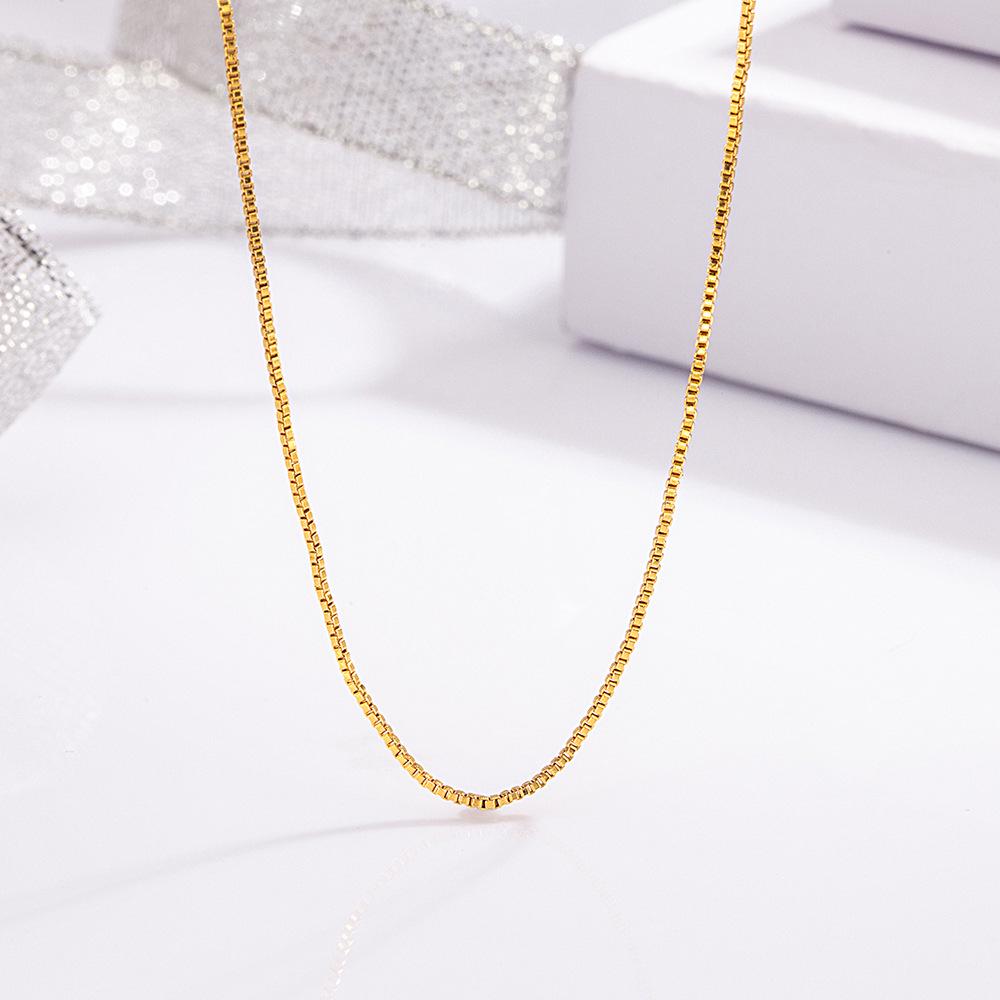 Adjustable Needle Box Chain Necklace - Minimalist Clavicle Chain for Pendants