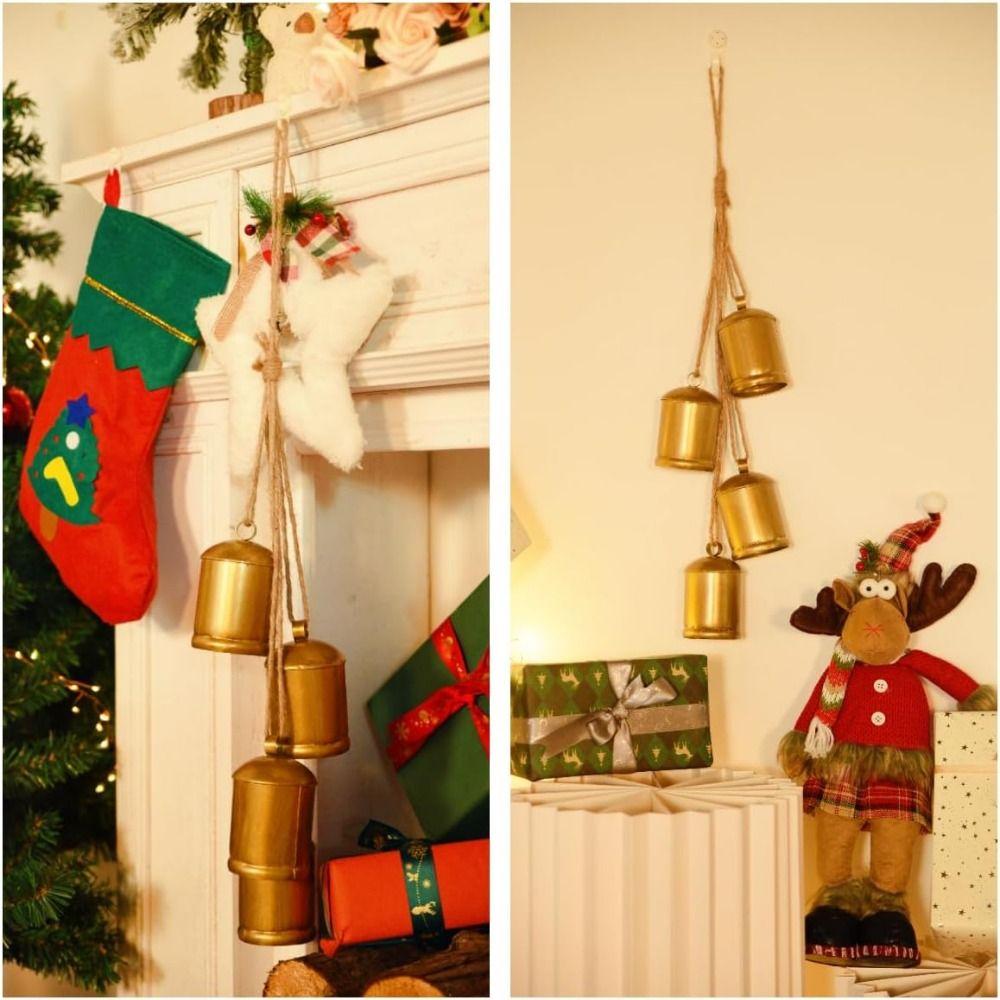 Shabby Christmas Cow Bells Vintage Tranquil Wind Chimes  Christmas Tree Decoration
