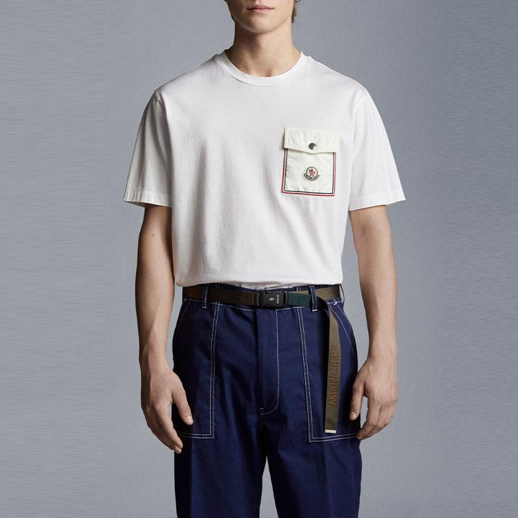 Moncler SS22 T-Shirts Men's White Crew Neck Moderate H10918C000488390Y001