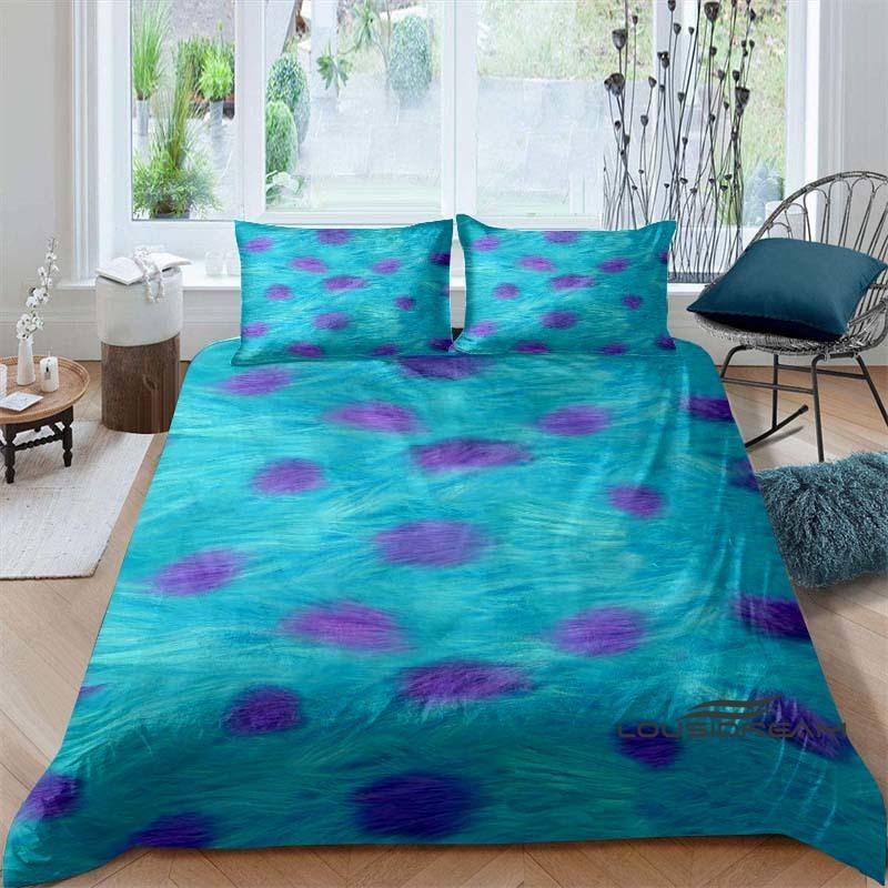 3-piece Monsters, Inc. Bedding Set, 3D Printed Cartoon Pattern Duvet Cover Set, Includes Pillowcases, Filling Not Included.