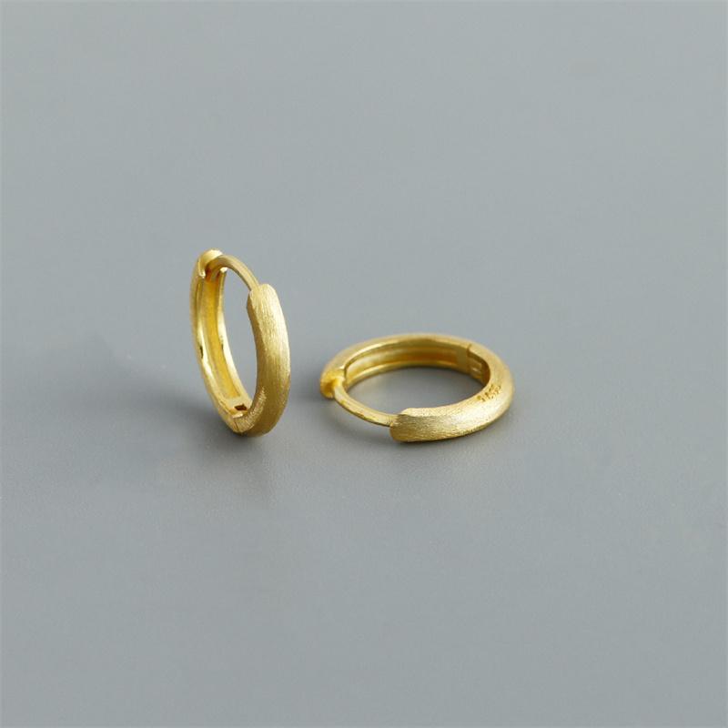 WANTME Pendientes de Aro Huggies Minimalistas Mate Góticos Unisex de Plata 925 para Mujeres Hombres Joyería de Hebilla para Oreja Piercing