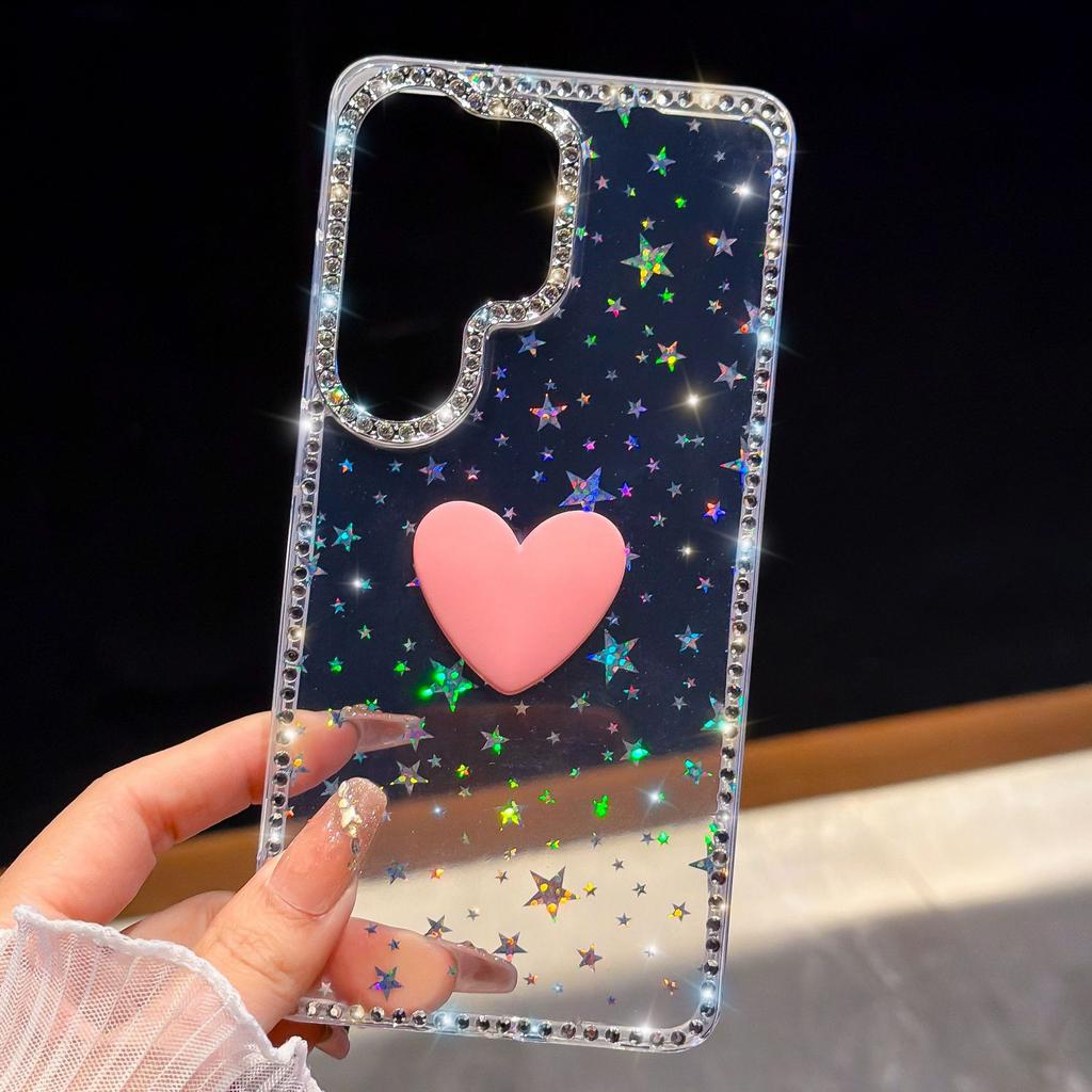 Korean Flash Diamond Samsung S11Ultra Mobile Phone Case Apple 11Promax Color Big Love Protective Case
