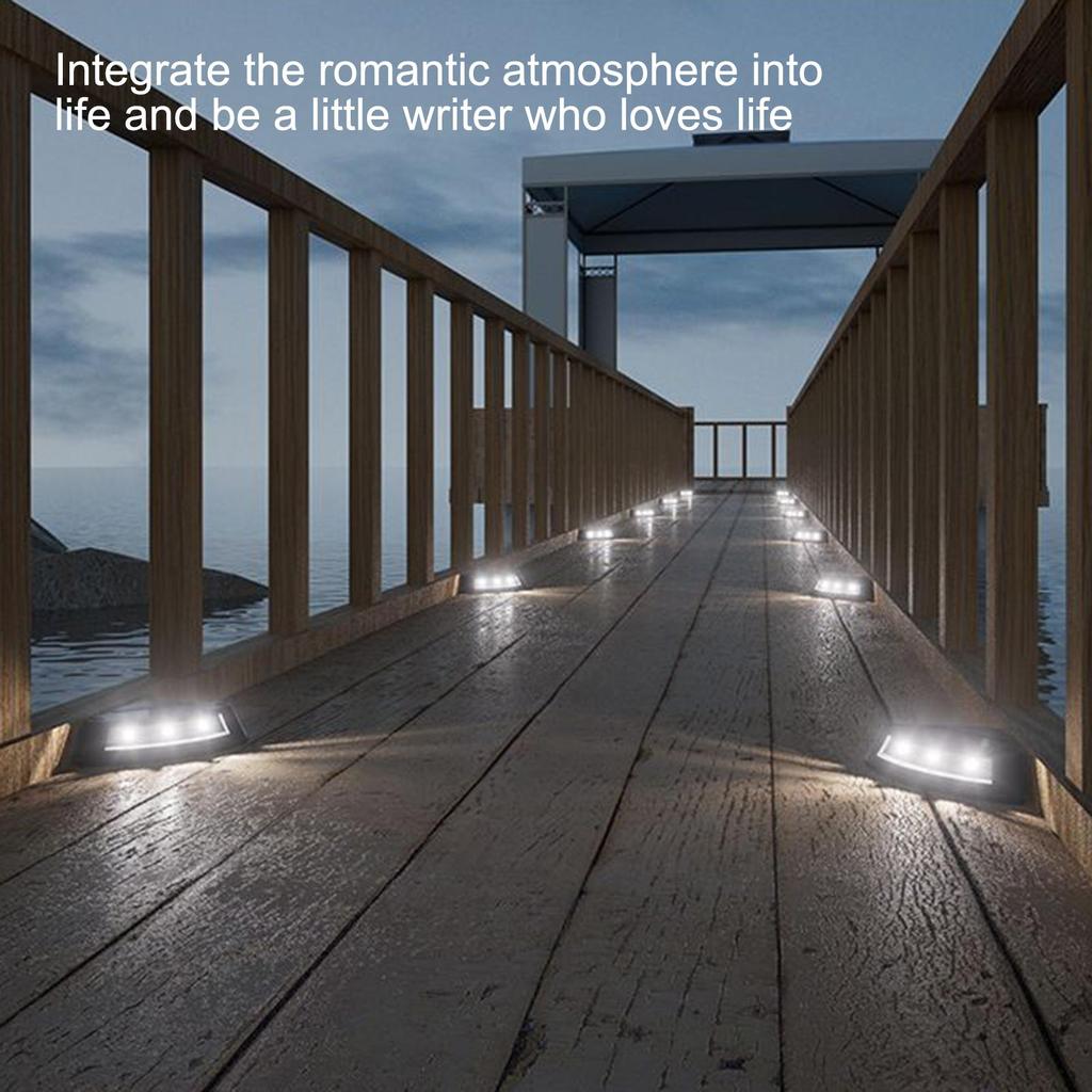 Solar Lights For Stairs Solar Step Lights For Outside Waterproof Led Bright 6500K Waterproof Decorative Lighting For House