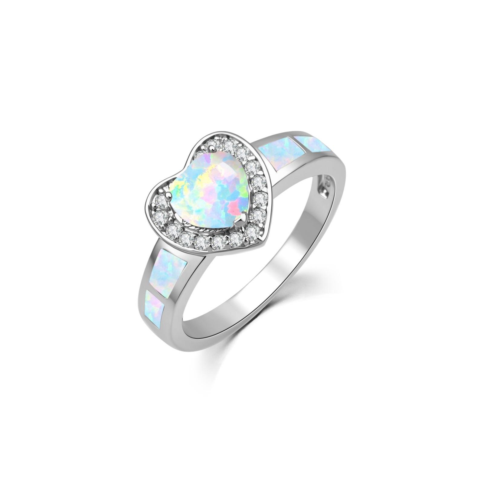 2026 Fashion Trend Jewelry Exquisite Rings White Heart, Ring no. 6 белый