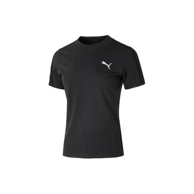 Solid Color Training Round Neck Short Sleeve T-Shirt Women Tops Black 682155-01