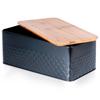 Bread Bin for Bread Rolls with Bamboo Board Kitchen Black