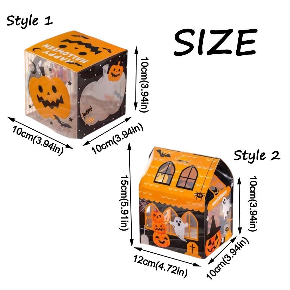 10Pcs Non Candy Snack Packaging Box Cartoon Ghost House Cookie Box  Themed Party Supplies