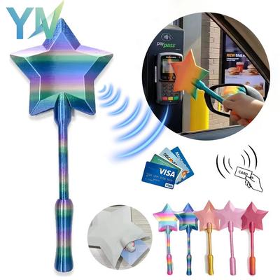 3D Printed Magic Wand Credit Card Holder with Tap Payment Portable Lightweight Funny Star Wand Style Card Stand Novelty Gift