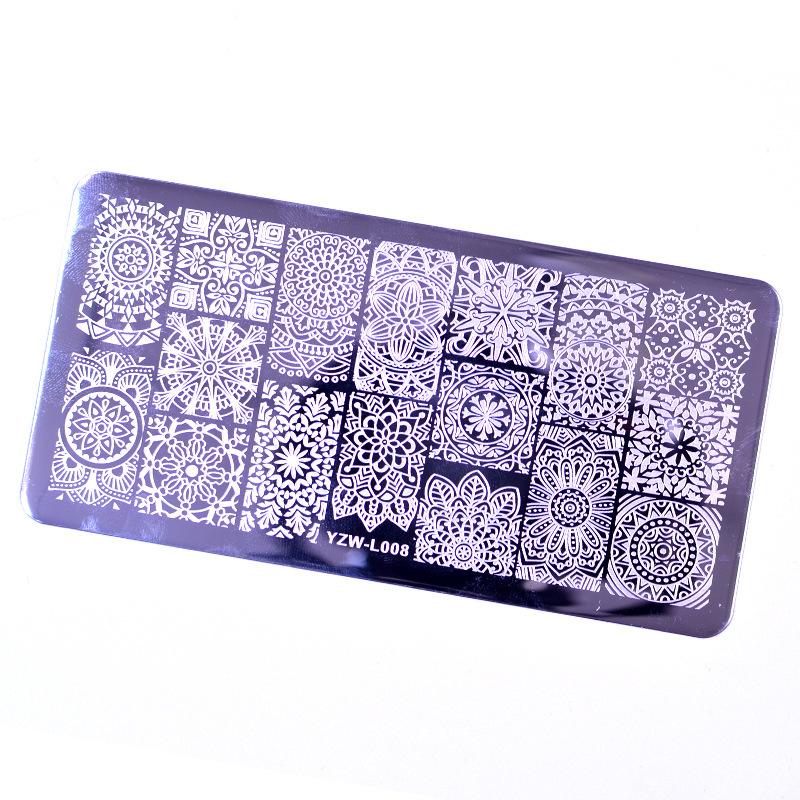 Nail Stamping Plates Leaves Flower Stripe Design Printing Abstract Lady Face Nail Art Stamp Templates Stencil Accessories Tools