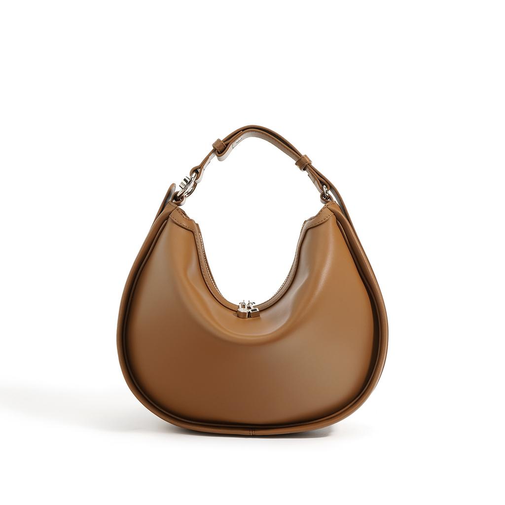 Underarm Bag, New Women's Bag, Leather Handbag, Women's Niche Design Bag, High-end Crescent Bag, Shoulder Bag