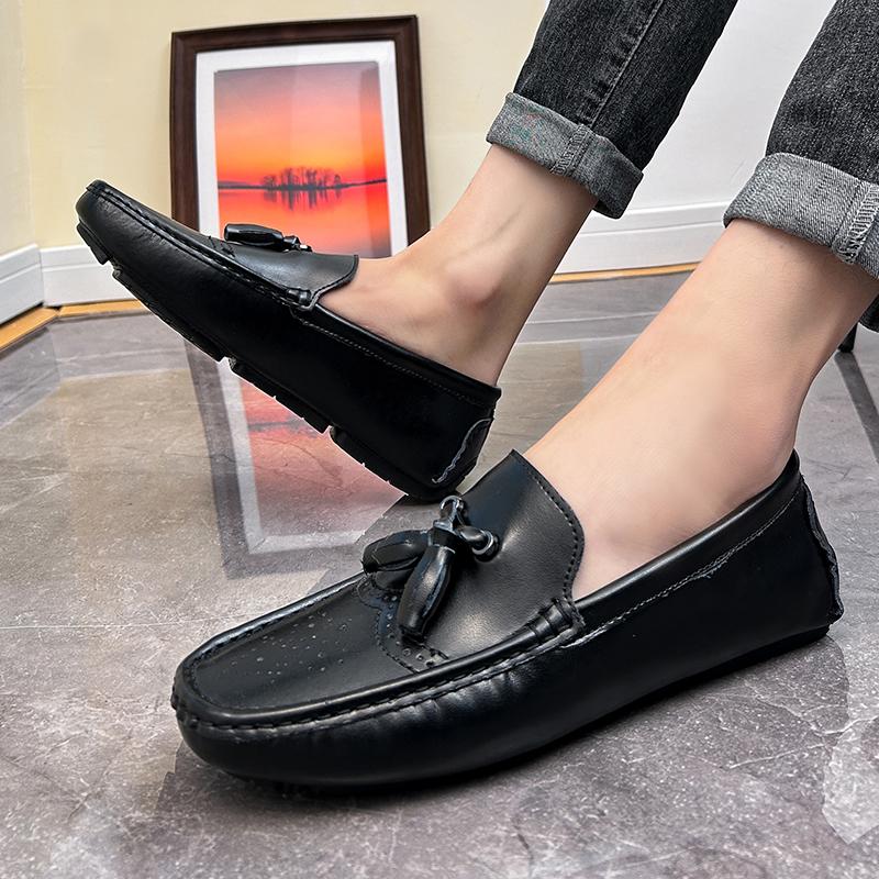 Fashion Luxury Flats Big Size 48 Mens Tassel Loafers Slip On Boat Shoes Retro Brogues Driving Luxury Brand Italian Designer Moccasins