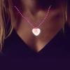 Light Up Heart Necklace Glowing Heart Necklaces LED Flashing Necklace Pink Party Accessories for Adults Women Gifts
