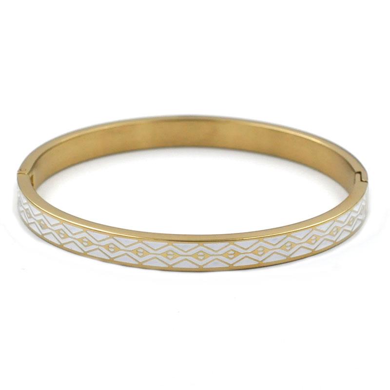 New Brand Luxury Enamel Stainless Steel Roman Numeral Bangles for Women Titanium Steel Jewelry Accessories Lucky Gift
