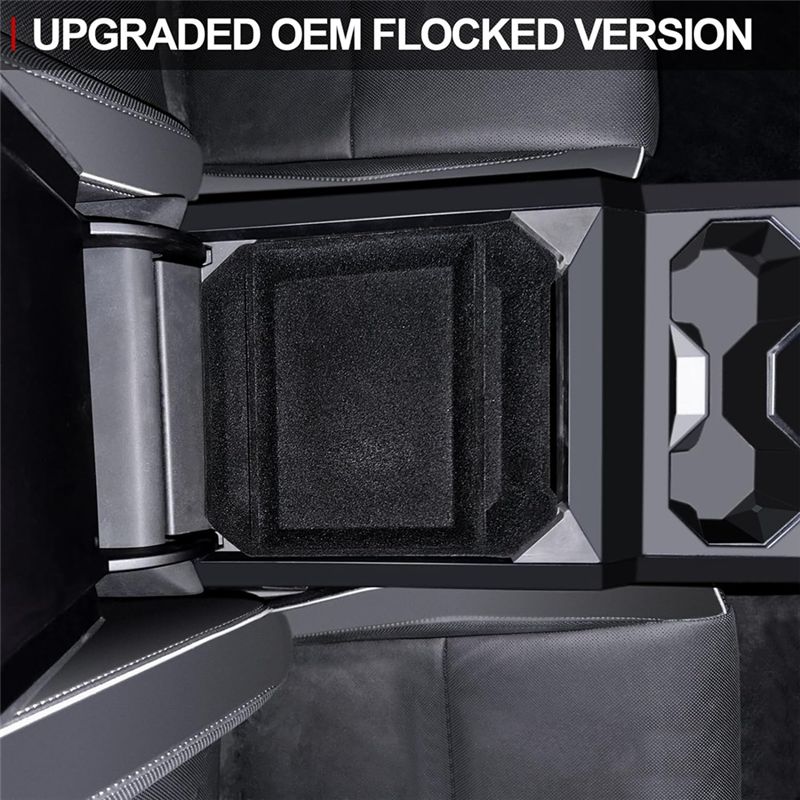 Center Console Organizer For Tesla Cybertruck 2026, Upgraded Flocked ABS Storage Tray Box For Cybertruck Accessories