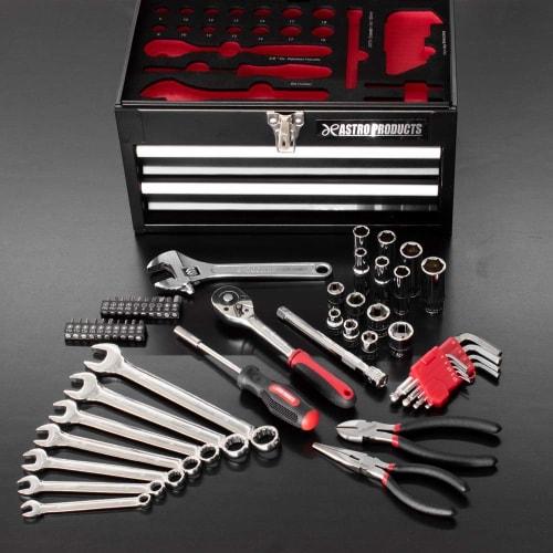 Astro Products Compact Tool Set, Metric (56-Piece Set) TS198 | Tool Set, Hand Tools, DIY Maintenance, Entry Model