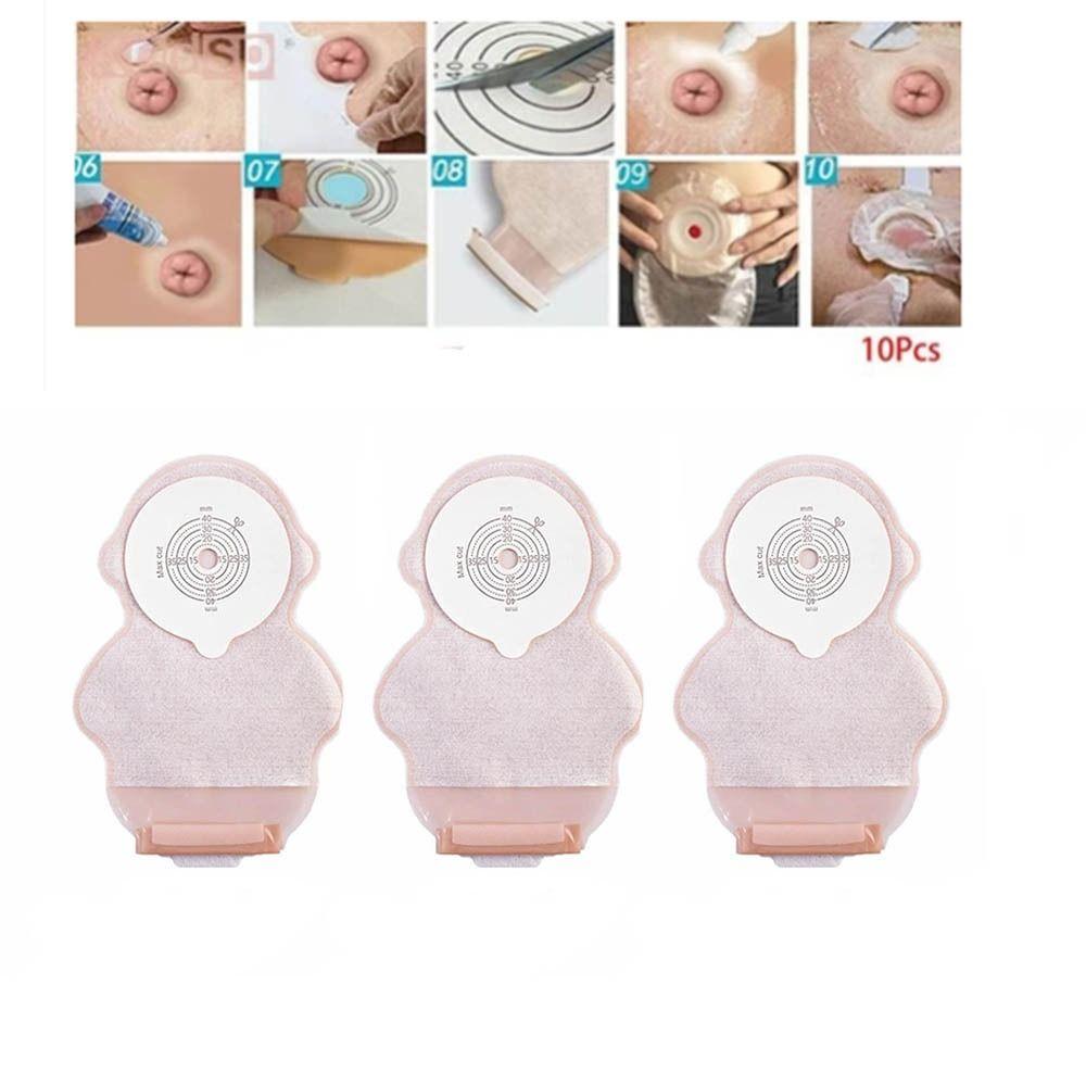 10PCS Drainable Ostomy Bags One-piece Stoma Care Pouch Baby Colostomy Bags Ileostomy Care
