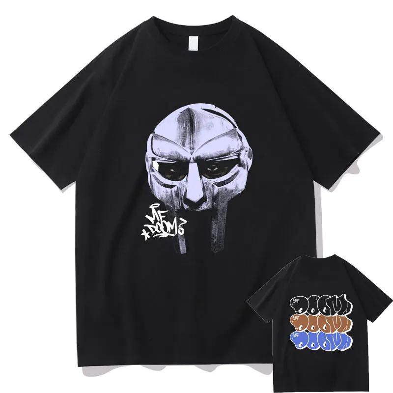 Rapper Mf Doom Mask Madlib Madvillain Graphic Print Tshirt Men Hip Hop Fashion Trend Tshirts Male Vintage Oversized T Shirts