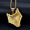 Hip Hop Iced Out Viking Wolf Head Pendant Male Gold Color Stainless Steel Animal Necklace For Men Norse Talisman Jewelry