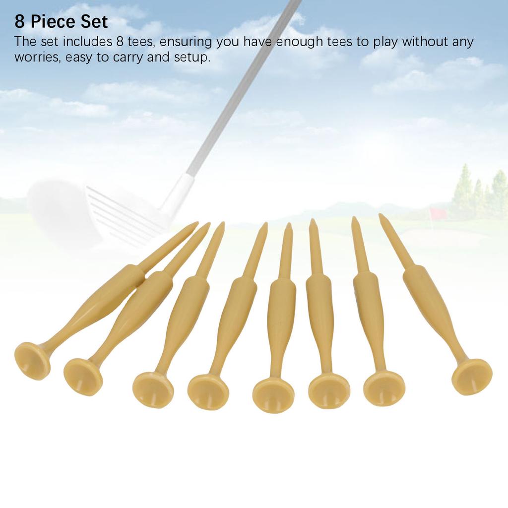 8 Pcs Course Ball Tee Baseball Bat Shape Wood Color Sturdy Lightweight Plastic Course Ball Holder