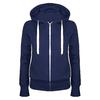 Felpa Casual Calda Cotone Tinta Unita Manica Lunga Felpa con Cappuccio da Donna