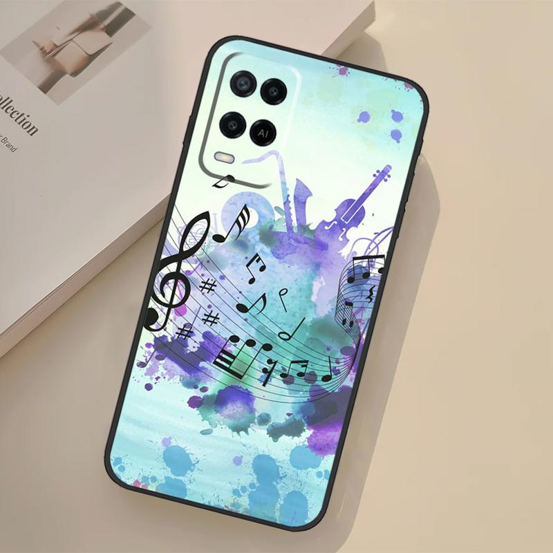 Musical Music Note Case For Oppo A5 Pro A15 A17 A57 A77 A18 A38 A58 A78 A98 A96 A76 A16 A94 A74 A54 A40 A60 A80