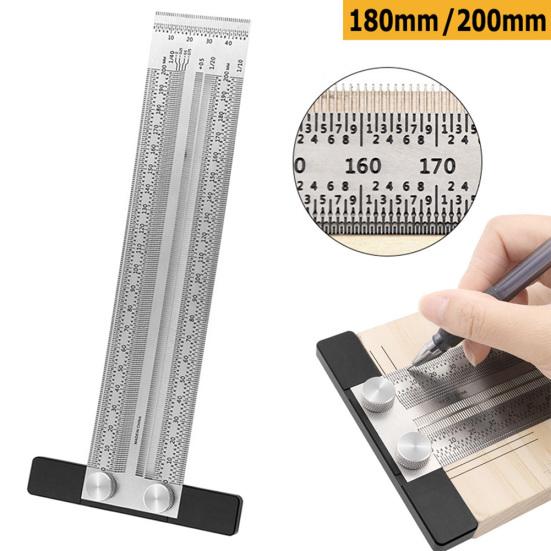 

18/20cm Stainless Steel Precision Marking Measuring Scale Ruler Woodworking Tool