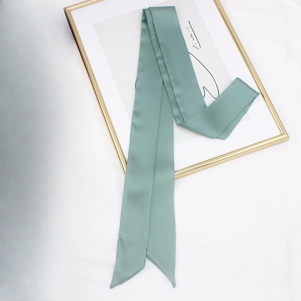 Long Skinny Hair Scarf For Women Silk Satin Headband Cute Neckerchief Solid Colors  Fashion Bag Scarves For Ladies 2024