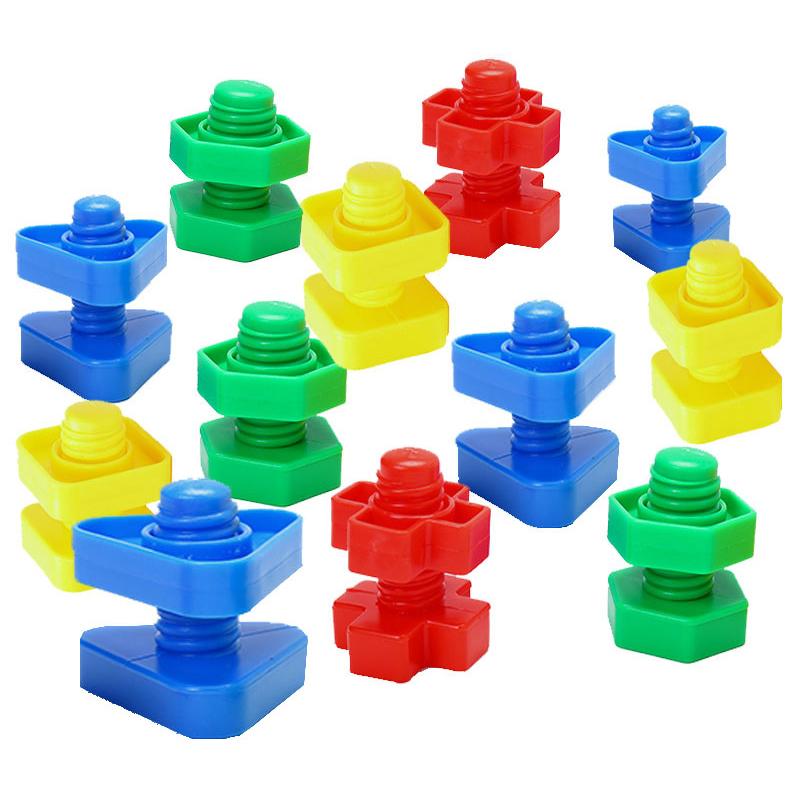 Plastic Nuts And Bolts For Kids Screw Building Blocks Fine Motor Skills Montessori Educational Toys Bloc De Construction