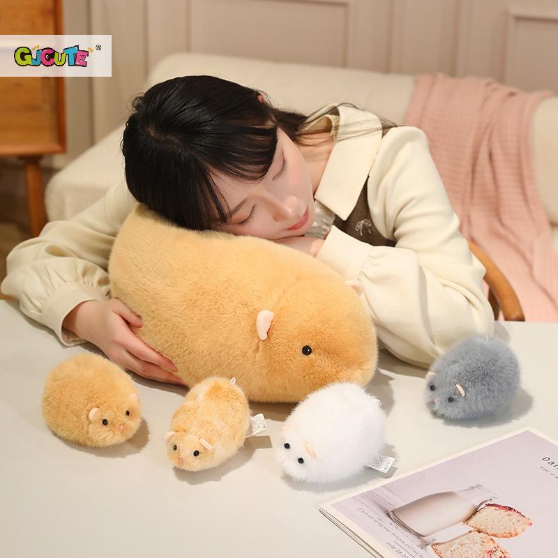 Cartoon Golden Hamster Plush Toys Super Soft Squeeze Toy Round Cozy Animal Doll Home Decoration