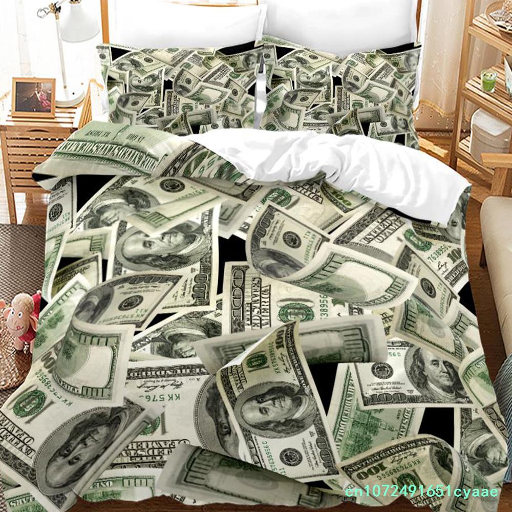 Dollars Bedding Set 3D Print Banknotes Duvet Cover Home Textiles Single Twin Full King Size With Pillowcases Dropshipping