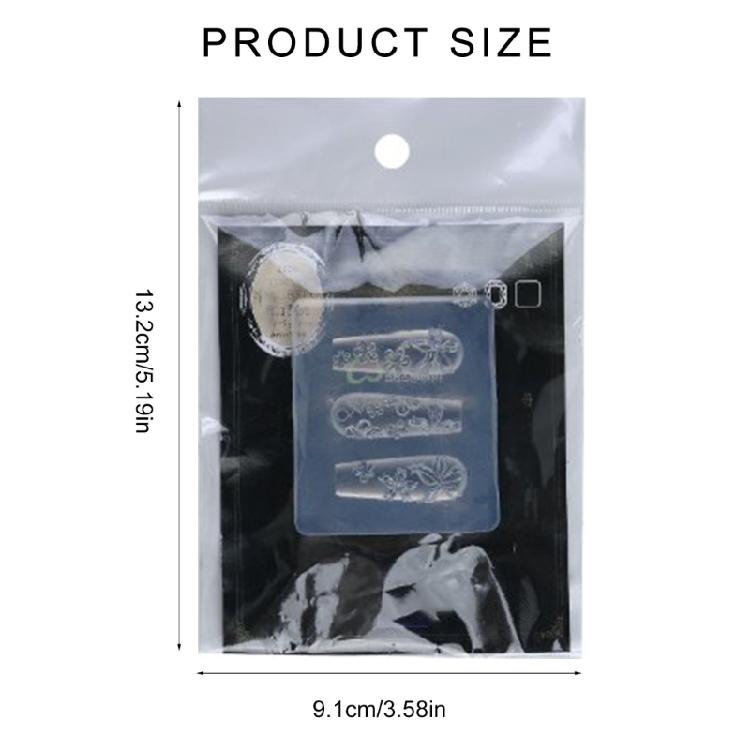 Silicone Stamping Template Rose And Butterfly Nail Art Silicone Molds 3D Carving Templates For Elegant Nail Decorations