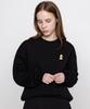 GRAVER [Unisex] Duck Face Embroidered Smile Sweatshirt_Black