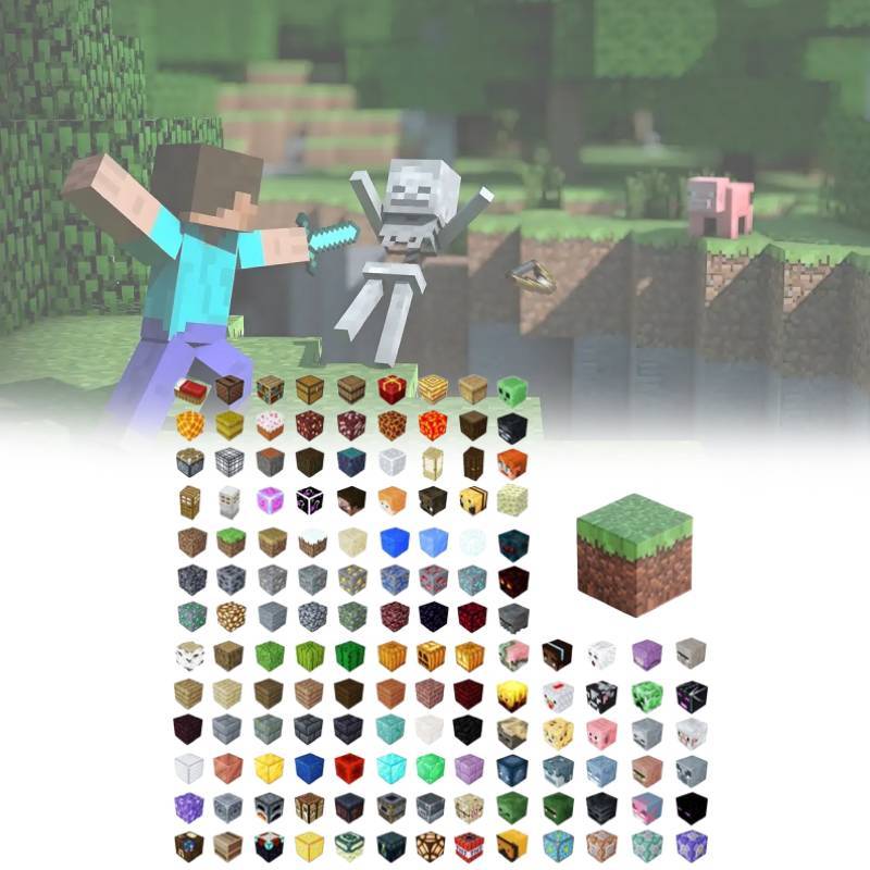 50pcs Magnetic Building Blocks Children Minecraft Style Creative Learning Toy