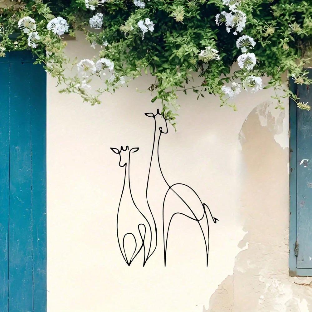 Metal Giraffe Wall Sculpture Modern Home Garden Decor Indoor Outdoor Art Gift