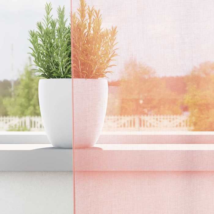 VidaXL Rideaux en voile avec boucles 2 pcs rose 140x175 cm, rideau en filet, rideau transparent, voile de fenêtre, 4102287