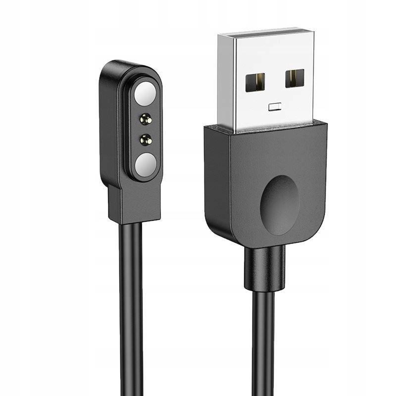 Ładowarka Kabel Magnetyczny Do Smartwatcha 2 Pin 2,84Mm Czarny Uniwersalny