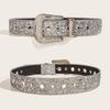 Exaggerated Rhinestone Waist Belts for Adult Pin Buckle Belt for Jeans Waistband