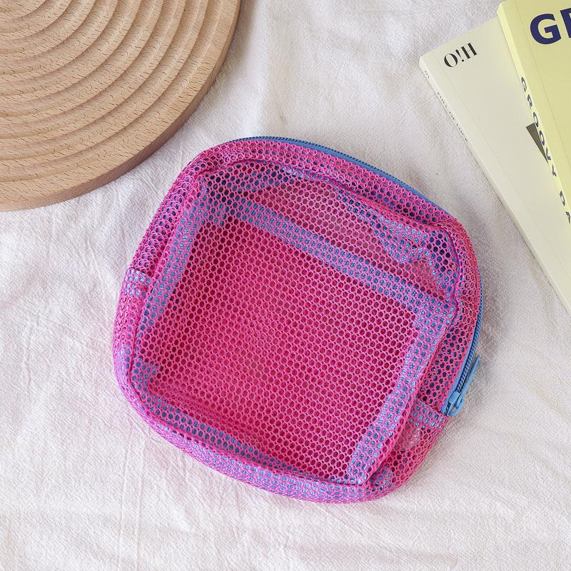 Mesh Makeup Bag Mesh Cosmetic Bags Beach Bag Travel Toiletry Pouch Mini Cute Makeup Cosmetic Travel Toiletry Purse Bag Traveling